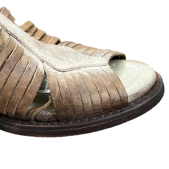 Freebird by Steven Arrow Womens Leather Block Heel Open Toe Booties Sandals sz 6 - Picture 2 of 16